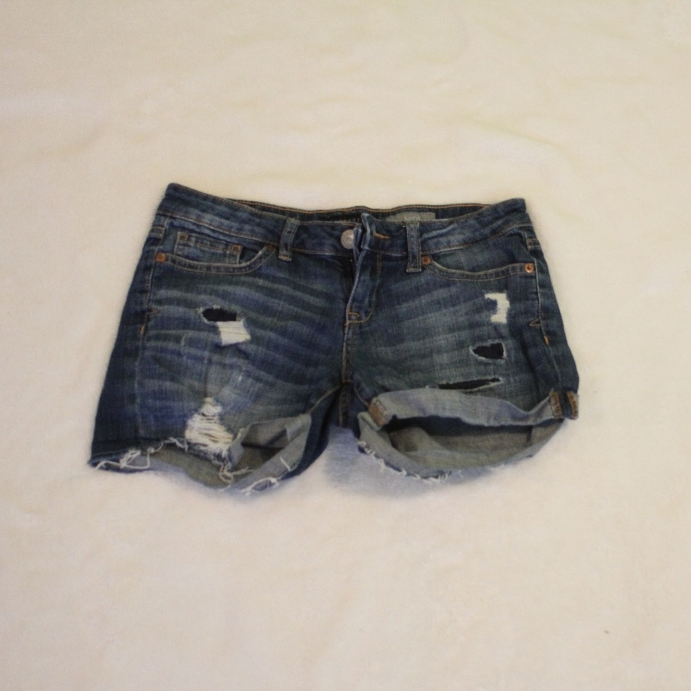 Aero Postale Midi Shorts Ripped Denim